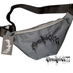 Bauchtasche  "Ehrenkodex77", grau, Schriftzug gestickt